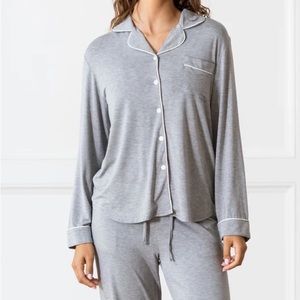 Charcoal Grey Long Sleeve Bamboo Pajama Top
